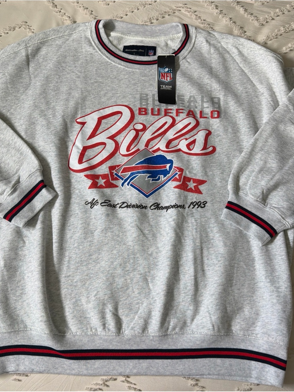 Abercrombie Fitch Graphic 1993 Champs Sunday Crew NFL Buffalo Bills